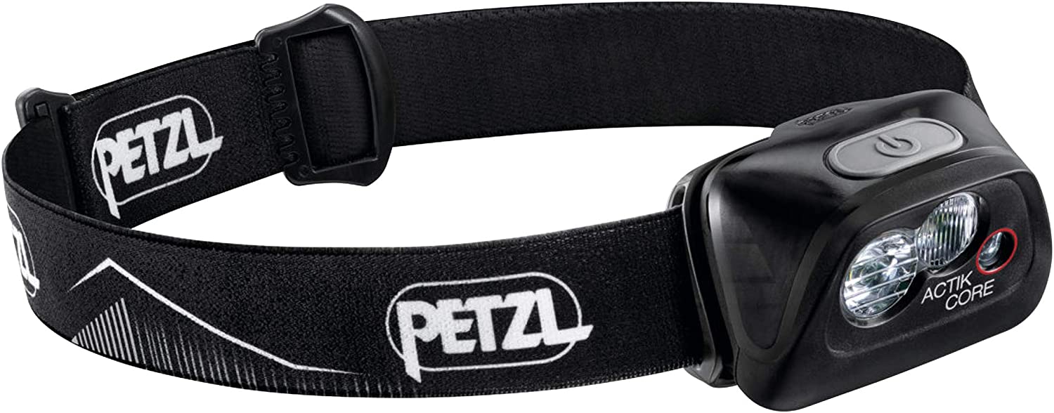 Petzl ACTIK CORE Headlamp - Rechargeable, Compact 450 Lumen Light with Red Lighting for Hiking, Climbing, and Camping